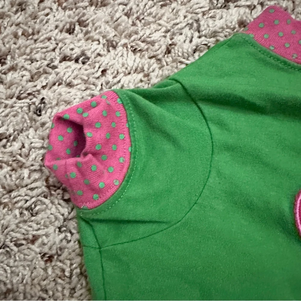 Vintage Y2K SimplyDog Green Socialite Polka Dot Dog Shirt Size Medium Pets